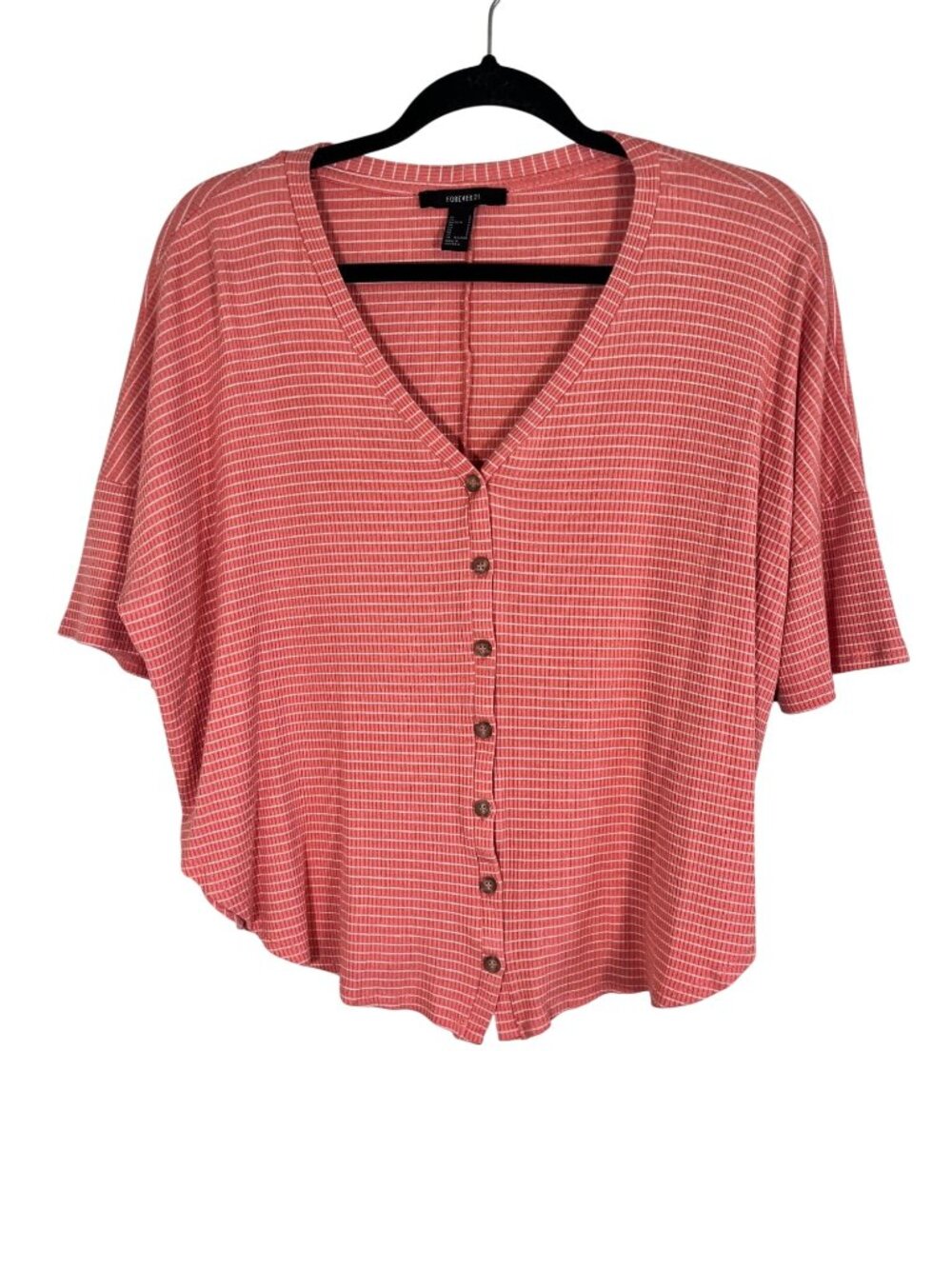 Colorful Striped Crop Top Pink S‎ Retro Preppy Summer Beach Classic Chic Artsy